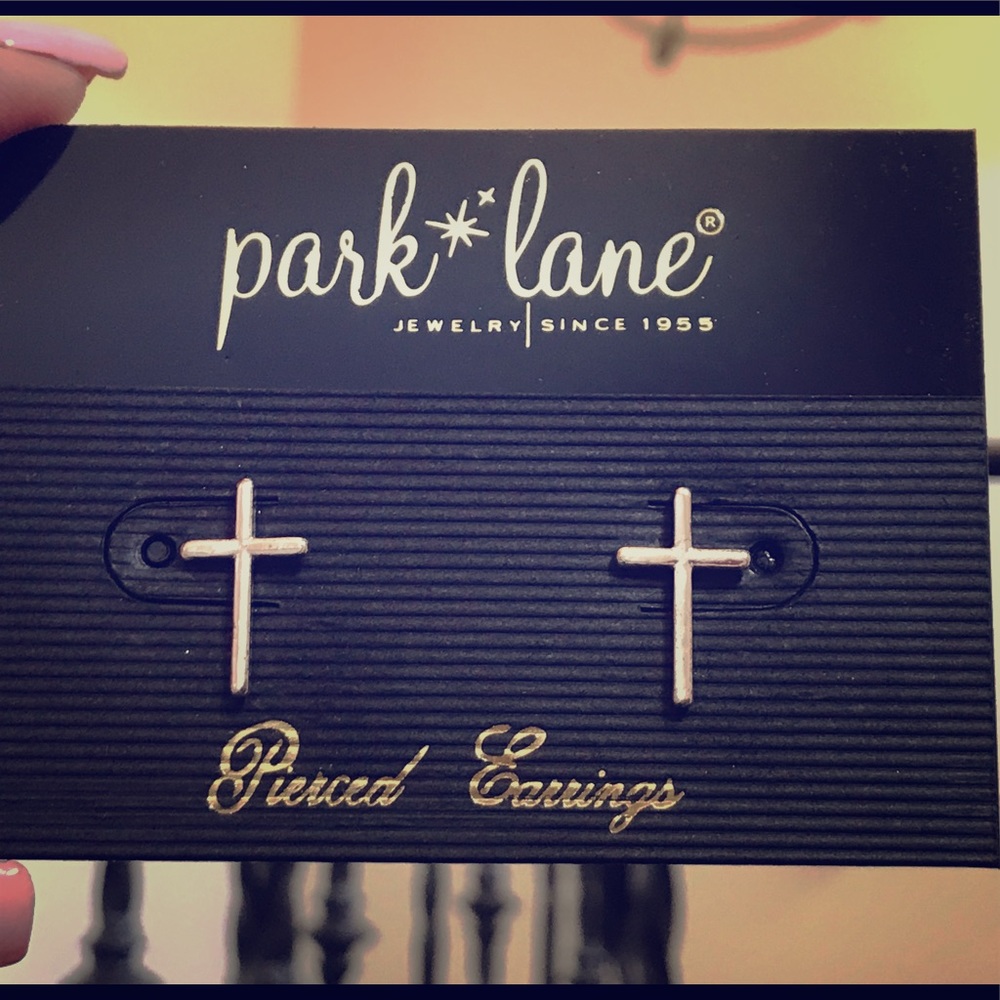 Park Lane brand silver cross earring studs NEW!